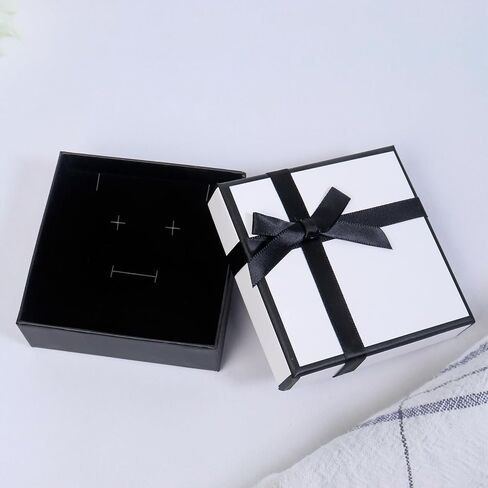 Nwvuop 2 Pack Small Gift Box with Lids, 9× 9× 3cm Bracelet Necklace Gift Box Jewelry Gift Boxes with Lids for Birthday Mother’s Day Valentine’s Day, White in Saudi Arabia