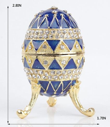 SEVENBEES Hand-Painted Flower Faberge Egg Trinket Box Hinged with Rich Enamel and Sparkling Rhinestones Jewelry Boxes Gift for Home Decor in Saudi Arabia