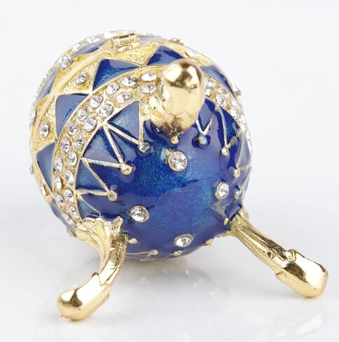 SEVENBEES Hand-Painted Flower Faberge Egg Trinket Box Hinged with Rich Enamel and Sparkling Rhinestones Jewelry Boxes Gift for Home Decor in Saudi Arabia