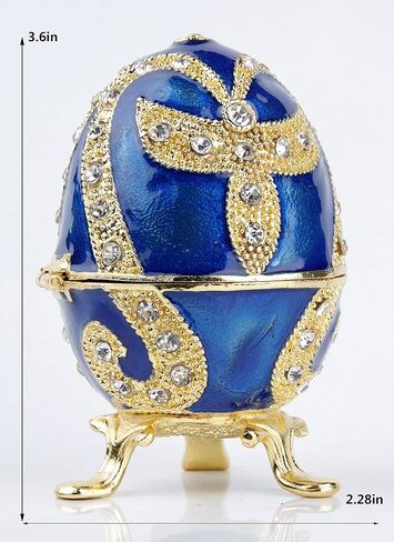 SEVENBEES Hand-Painted Flower Faberge Egg Trinket Box Hinged with Rich Enamel and Sparkling Rhinestones Jewelry Boxes Gift for Home Decor in Saudi Arabia