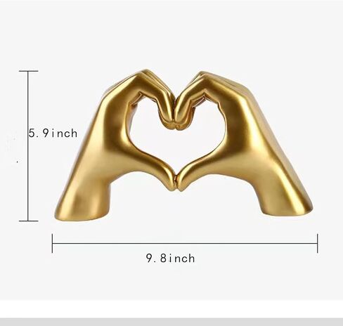 POKSAUAE تمثال إصبع الحب لتزيين الإيماءات الذهبية يمكن استخدامه للأزواج والهدايا التذكارية والأزواج in Kuwait
