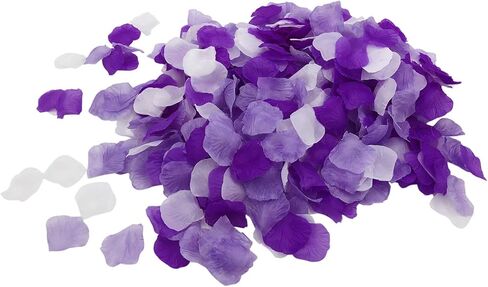 Joinwin 1200 PCS Purple Lavender White Mixed Artificial Silk Rose Petals for Wedding Party Favors Decoration and Vase Home Decor Wedding Bridal Decoration in Kuwait