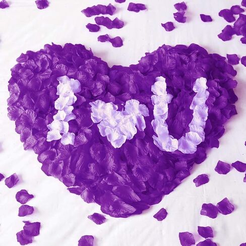 Joinwin 1200 PCS Purple Lavender White Mixed Artificial Silk Rose Petals for Wedding Party Favors Decoration and Vase Home Decor Wedding Bridal Decoration in Kuwait