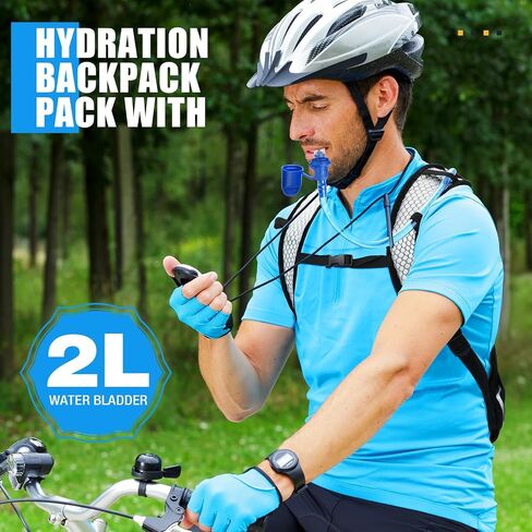 3 Pcs Hydration Backpack Pack with 2l Water Bladder, Hydration Pack with Hydration Bladder Hiking Running Cycling Biking Water Backpack for Men and Women in Saudi Arabia