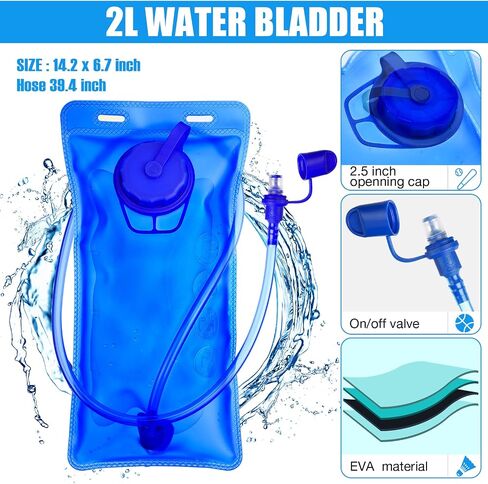 3 Pcs Hydration Backpack Pack with 2l Water Bladder, Hydration Pack with Hydration Bladder Hiking Running Cycling Biking Water Backpack for Men and Women in Saudi Arabia