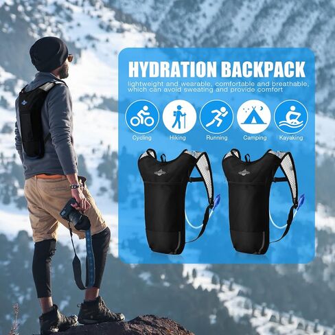 3 Pcs Hydration Backpack Pack with 2l Water Bladder, Hydration Pack with Hydration Bladder Hiking Running Cycling Biking Water Backpack for Men and Women in Saudi Arabia