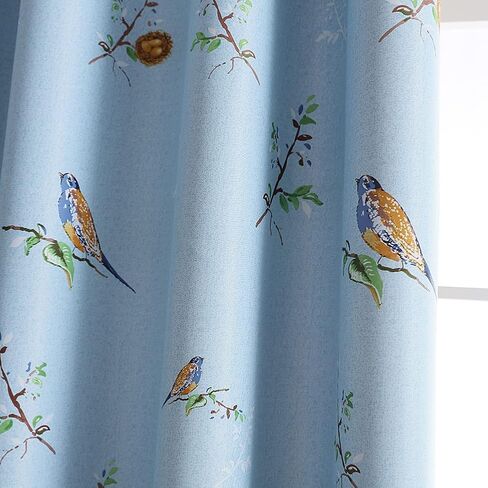 Birds Blackout Curtains for Bedroom 84 inches Long Farmhouse Patterned Floral Window Drapes for Living Room 2 Panels Khaki in Kuwait