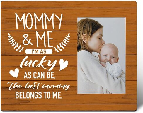 Mommy & Me Picture Frame, I'm Lucky as Can Be The Best Mommy Belongs to Me, New Mom Gifts for Women, Baby Shower Gifts for Newborn Baby Girl Boy, First Time Mom Gifts in Saudi Arabia
