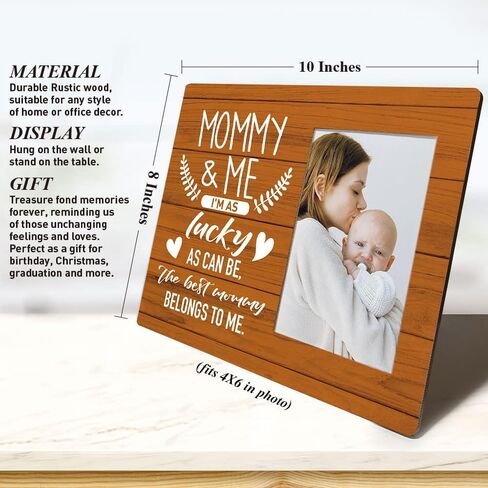 Mommy & Me Picture Frame, I'm Lucky as Can Be The Best Mommy Belongs to Me, New Mom Gifts for Women, Baby Shower Gifts for Newborn Baby Girl Boy, First Time Mom Gifts in Saudi Arabia