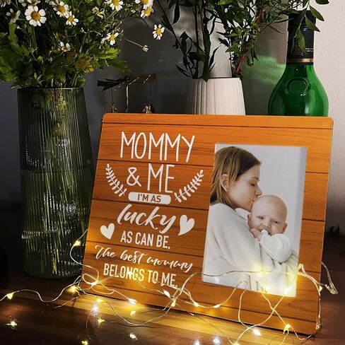 Mommy & Me Picture Frame, I'm Lucky as Can Be The Best Mommy Belongs to Me, New Mom Gifts for Women, Baby Shower Gifts for Newborn Baby Girl Boy, First Time Mom Gifts in Saudi Arabia