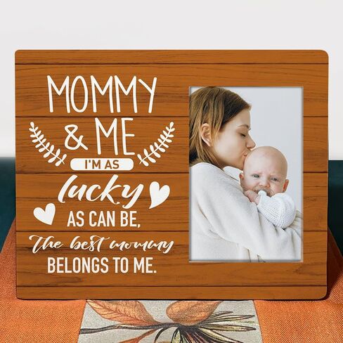 Mommy & Me Picture Frame, I'm Lucky as Can Be The Best Mommy Belongs to Me, New Mom Gifts for Women, Baby Shower Gifts for Newborn Baby Girl Boy, First Time Mom Gifts in Saudi Arabia