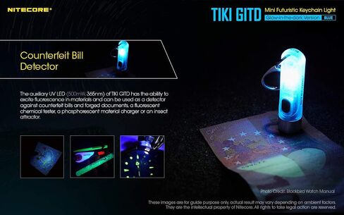 Nitecore Tiki GITD Green Keychain Flashlight with UV & High CRI Light, 300 Lumen Everyday Carry USB Rechargeable and USB Charging Cable in Saudi Arabia