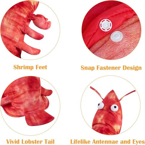 زي جراد البحر للكلاب من Rypet أزياء الهالوين المضحكة للكلاب الصغيرة ملابس الشتاء L in Kuwait