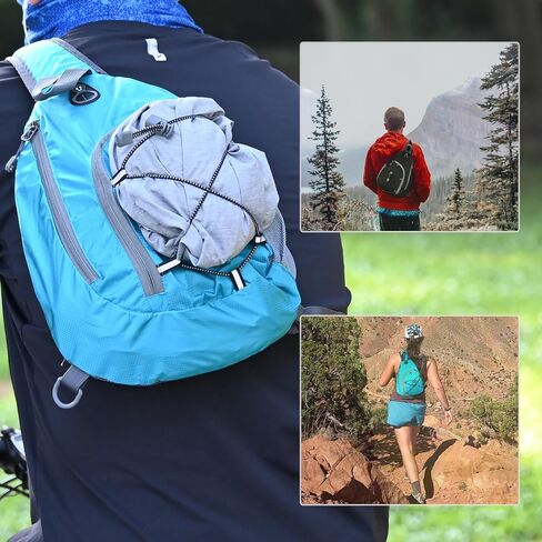 AMAZGFU Sling Backpack Large Sling Bag Crossbody Daypack Lightweight Hiking Pack Chest Bag With Front Pocket For Women Men Travel-Cyan in Saudi Arabia