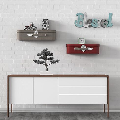 Teal Blessed Wooden Letters Wall Decor Freestanding Cut Out Decorative Wood Word Decor Signs for Living Room Shelf Mantel Table Top Rustic Home Decor in Kuwait