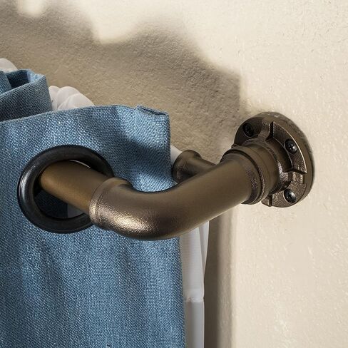 ديكو بوليتان مجموعة قضيب ستارة صناعي مزدوج 1 انش، 18 الى 36 انش، برونزي داكن in Kuwait