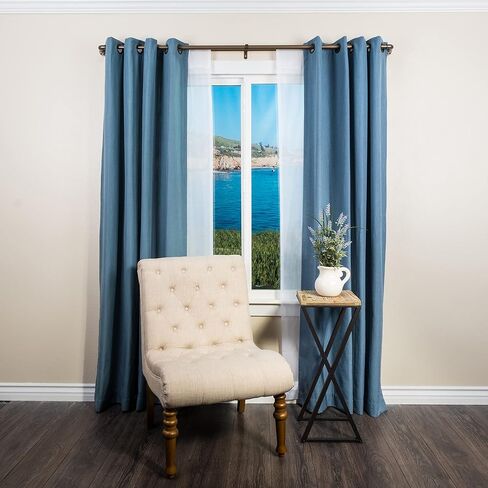 ديكو بوليتان مجموعة قضيب ستارة صناعي مزدوج 1 انش، 18 الى 36 انش، برونزي داكن in Kuwait