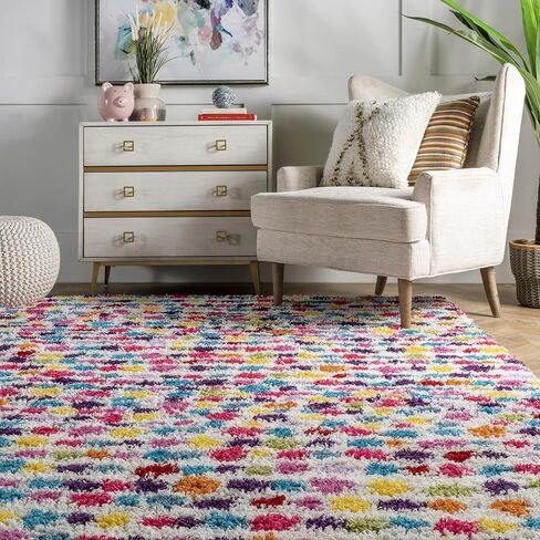 سجادة منطقة NuLOOM Allard مخططة ذات شعر أشعث، 5x8، متعددة in Saudi Arabia