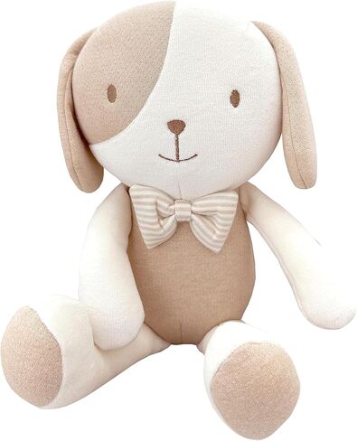 Super Soft Organic Cotton Baby First Friend, Attachment Doll for Baby, Pillow Buddy, Plush Animal Toys, Stuffed Animal Puppy, Honey Bow Tie Puppy in Kuwait