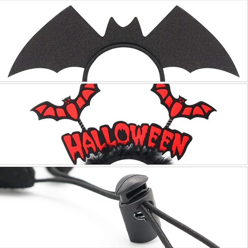 RYPET Dog Bat Costume 2PCS - Dog Bat Wings Headband Halloween Dog Costumes for Medium and Large Dogs in Kuwait