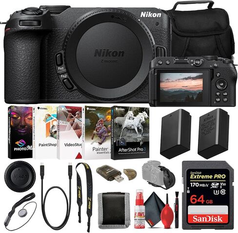 Nikon Z30 Mirrorless Digital Camera (Body Only) (1737) INTL Model with 64GB Extreme PRO Card + EN-EL25 Extra Battery + Photo Editing Software + Camera Bag + Cleaning Kit + More (Renewed) in Saudi Arabia