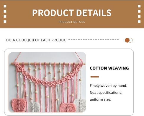 Cutey May Wall Hanging Leaves 19x27 Large Chic Feather Wall Hanging Boho Wall Decor, Handmade Yarn Woven Wall Art Leaf Tapestry for Bedroom, Living Room, Hotel (Green) in Kuwait