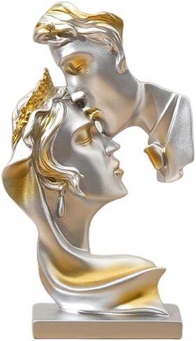 JXCBXJ Couples Kiss Sculpture,Abstract Art Couple Sculpture Home Furnishing Resin Statue Decoration Romantic Statue Used for Home Decoration, Wedding, Gift in Saudi Arabia