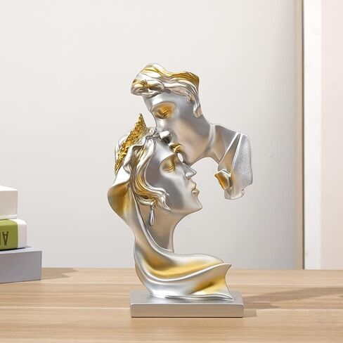JXCBXJ Couples Kiss Sculpture,Abstract Art Couple Sculpture Home Furnishing Resin Statue Decoration Romantic Statue Used for Home Decoration, Wedding, Gift in Saudi Arabia