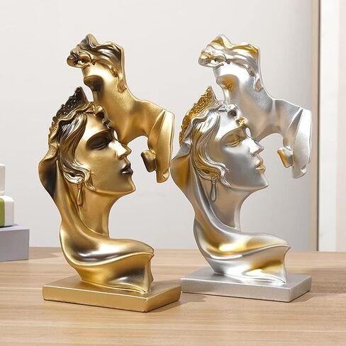 JXCBXJ Couples Kiss Sculpture,Abstract Art Couple Sculpture Home Furnishing Resin Statue Decoration Romantic Statue Used for Home Decoration, Wedding, Gift in Saudi Arabia
