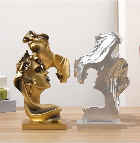 JXCBXJ Couples Kiss Sculpture,Abstract Art Couple Sculpture Home Furnishing Resin Statue Decoration Romantic Statue Used for Home Decoration, Wedding, Gift in Saudi Arabia
