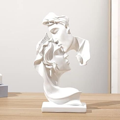 JXCBXJ Couples Kiss Sculpture,Abstract Art Couple Sculpture Home Furnishing Resin Statue Decoration Romantic Statue Used for Home Decoration, Wedding, Gift in Saudi Arabia