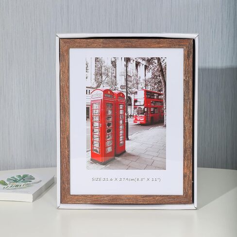 A4 Certificate Frame Set, Set of 6 Wood Picture Frame with High Definition Plexiglass, Rustic A4 Photo Frame Suitable for Wall-Mounted Composite Wood Picture Frames (brown) in Saudi Arabia