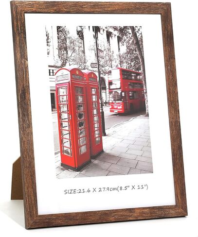 A4 Certificate Frame Set, Set of 6 Wood Picture Frame with High Definition Plexiglass, Rustic A4 Photo Frame Suitable for Wall-Mounted Composite Wood Picture Frames (brown) in Saudi Arabia