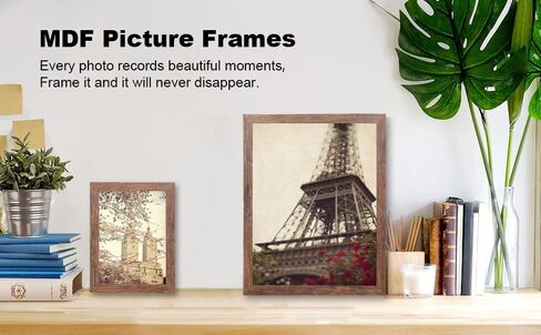 A4 Certificate Frame Set, Set of 6 Wood Picture Frame with High Definition Plexiglass, Rustic A4 Photo Frame Suitable for Wall-Mounted Composite Wood Picture Frames (brown) in Saudi Arabia