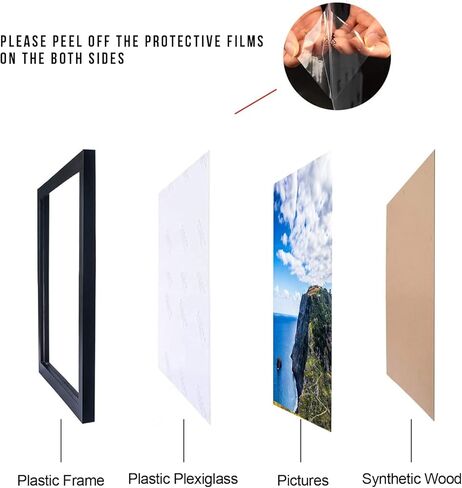 MENNTHUI 12.5x12.5 Black Picture Frame, Wall Mounting, Decoration for Photos, Paintings, Posters, Artwork in Kuwait