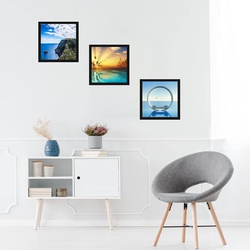 MENNTHUI 12.5x12.5 Black Picture Frame, Wall Mounting, Decoration for Photos, Paintings, Posters, Artwork in Kuwait