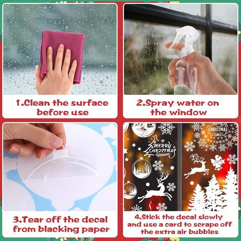 Amaxiu Double Sided Christmas Window Clings, 9 Sheet Static Snow Flakes Stickers Snowflake Window Clings Christmas Windows Decals Snowflake Window Stickers for Winter Christmas Home Party Decor (B) in Saudi Arabia