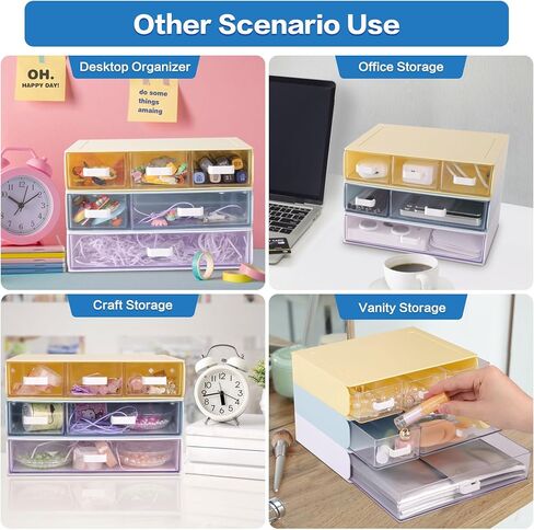 أدراج تخزين بريبو قابلة للتكديس من 3 طبقات لتنظيم الأدوية، منظم خزانة أدوية بلاستيكي متين لمستلزمات الإسعافات الأولية والأساسيات الصحية، الخزانة، منظم سطح المكتب in Kuwait