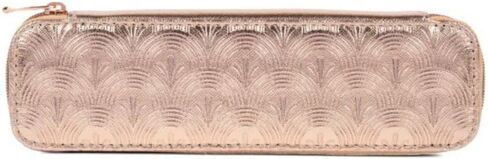 حافظة حبوب دواء كبيرة بسحاب للنساء من MIAMICA مع منظم بلاستيكي قابل للإزالة لمدة 7 أيام، منقوش باللون الذهبي الوردي، 8 بوصة × 2.25 بوصة × 1.30 بوصة - تصميم مضغوط لصندوق الدواء الأسبوعي in Kuwait