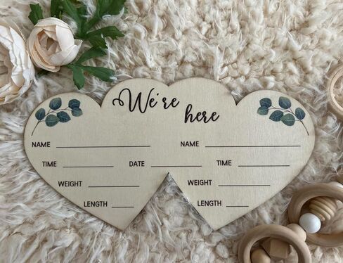 Twins Birth Announcement Sign for Hospital Twin Baby Newborn Sign in Saudi Arabia