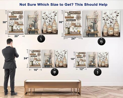 TIHUSAGO Farmhouse Bathroom Kitchen Wall Decor - Rules Art, Vintage Canvas Prints Humorous Quotes Pictures for Bathroom Decor, Framed Artwork Rustic Home 12''x18''x3Pcs, Bathroom Artwork - 01 in Saudi Arabia