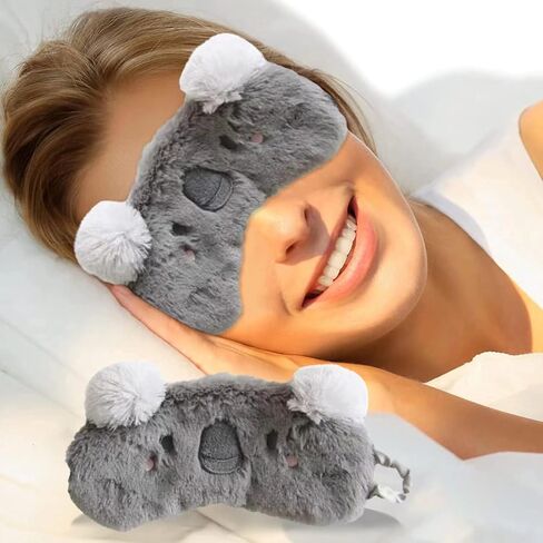 قناع نوم للنساء والرجال، غطاء عين حريري للنوم، نمط كوالا ابداعي للعينين، غطاء عين للنوم للسفر والقيلولة واليوغا ونوبات الليل in Kuwait