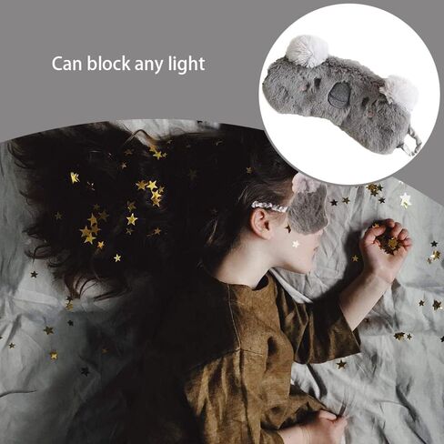 قناع نوم للنساء والرجال، غطاء عين حريري للنوم، نمط كوالا ابداعي للعينين، غطاء عين للنوم للسفر والقيلولة واليوغا ونوبات الليل in Kuwait