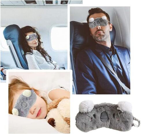 قناع نوم للنساء والرجال، غطاء عين حريري للنوم، نمط كوالا ابداعي للعينين، غطاء عين للنوم للسفر والقيلولة واليوغا ونوبات الليل in Kuwait