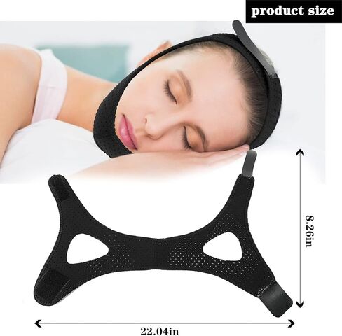 قطعتان من حزام الذقن لمستخدم Cpap، حزام الذقن قابل للتعديل لمكافحة الشخير، حل الشخير بحزام الذقن Cpap المسامي، يمنع الشخير بشكل فعال، ولن يلتصق بشعرك in Kuwait