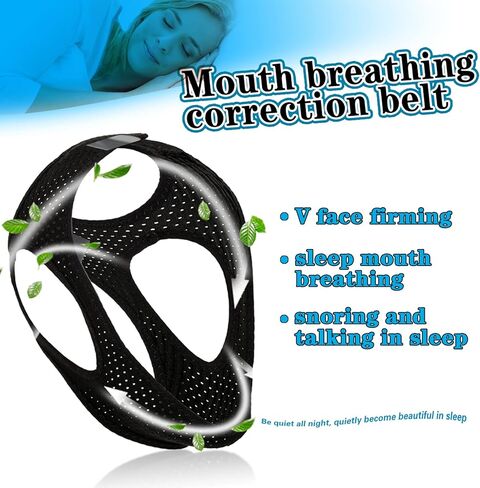 قطعتان من حزام الذقن لمستخدم Cpap، حزام الذقن قابل للتعديل لمكافحة الشخير، حل الشخير بحزام الذقن Cpap المسامي، يمنع الشخير بشكل فعال، ولن يلتصق بشعرك in Kuwait