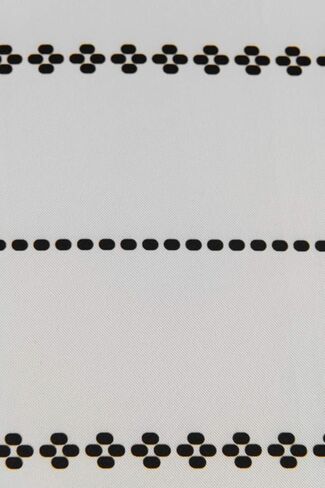 ستارة نافذة قصيرة مزينة بشرابة من YoKii Boho سوداء مخططة لتزيين غرفة المطبخ والحمام وغرفة المعيشة وديكور زوج من العرض 24 × الطول 36 الأبيض الفاتح in Kuwait