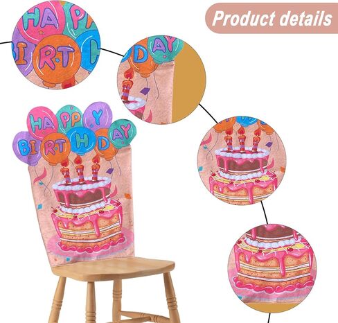 غطاء كرسي عيد ميلاد للاطفال من ريتشي، 3 قطع، غطاء كرسي حفلة عيد ميلاد سعيد، اغطية مقاعد لتزيين الحفلات والكب كيك، اغطية كراسي للمنزل والمدرسة والمكتب وحفلات اعياد الميلاد in Kuwait