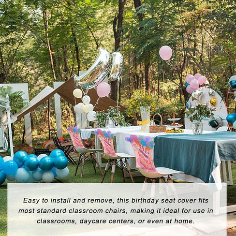 غطاء كرسي عيد ميلاد للاطفال من ريتشي، 3 قطع، غطاء كرسي حفلة عيد ميلاد سعيد، اغطية مقاعد لتزيين الحفلات والكب كيك، اغطية كراسي للمنزل والمدرسة والمكتب وحفلات اعياد الميلاد in Kuwait