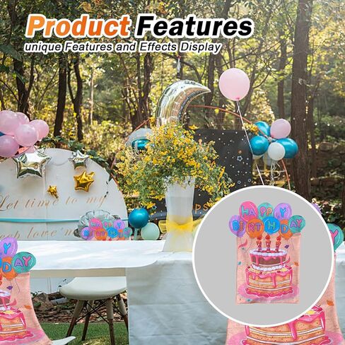 غطاء كرسي عيد ميلاد للاطفال من ريتشي، 3 قطع، غطاء كرسي حفلة عيد ميلاد سعيد، اغطية مقاعد لتزيين الحفلات والكب كيك، اغطية كراسي للمنزل والمدرسة والمكتب وحفلات اعياد الميلاد in Kuwait